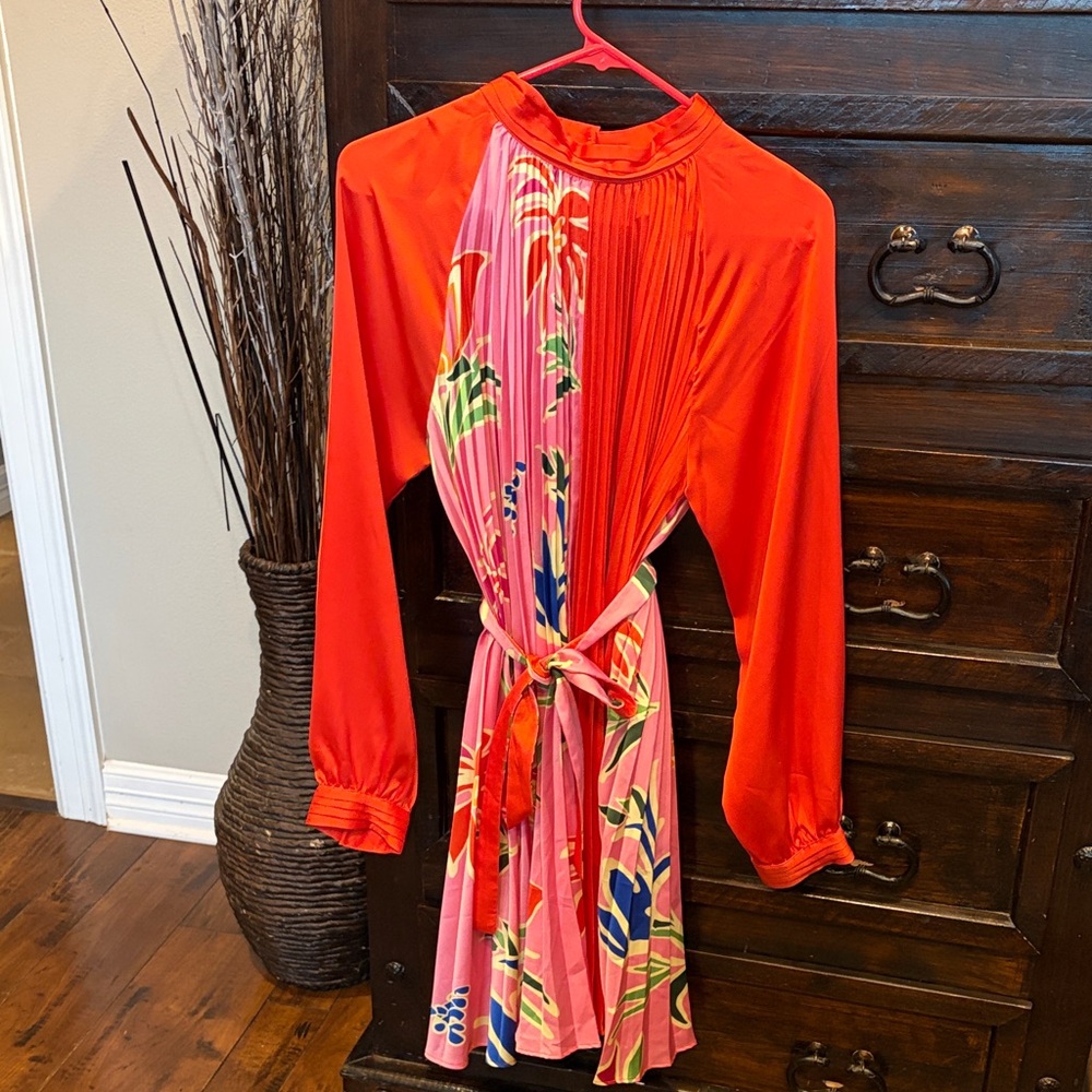Fate Red and Pink Long Sleeve Dress